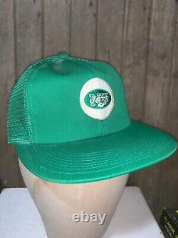 Vintage Rares Années 80 New York Jets Logo Green NFL Football Trucker Cap Hat Snapback