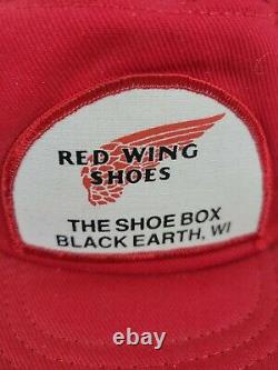 Vintage Red Wing Chaussures Panel Patch Snapback Chapeau De Camionneur Mesh Casquette La Boîte À Chaussures Wi