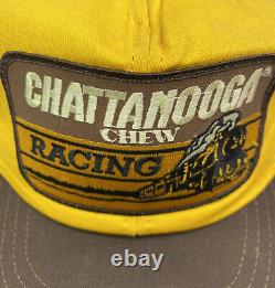Vintage Snapback Chattanooga Chew Racing Trucker Hat Cap États-unis Fait Big Patch 80s