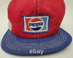 Vintage Snapback Patch Hat Pepsi K Produits Mesh Trucker Cap Rare Htf USA Made