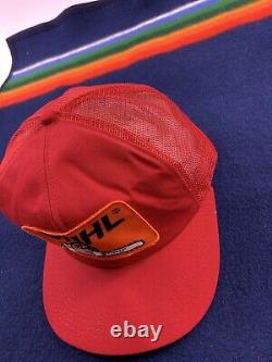 Vintage Stihl Chainsaw Snapback Mousse Trucker Hat USA Rare Rouge 80s K Marque Casquette