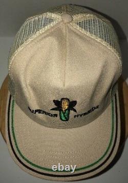 Vintage Superior Hybrids 80s USA Trucker Hat Cap Snapback Farming Seed Feed Corn