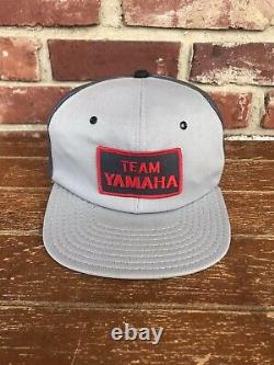 Vintage Team Yamaha 80s Foam Lined Snapback Trucker Cap Colorblock Patch Hat