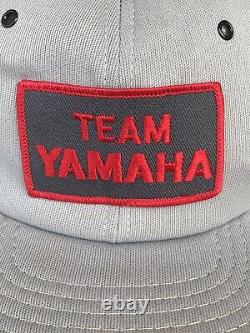 Vintage Team Yamaha 80s Foam Lined Snapback Trucker Cap Colorblock Patch Hat