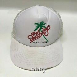 Vintage The Beach Boys 1985 Tour Mesh Trucker Cap White Snapback 80's Hat Rare