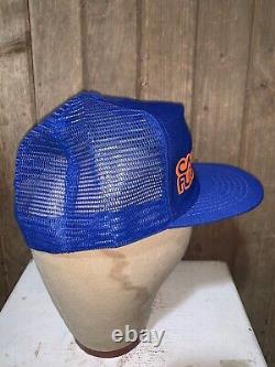 Vintage Très Rare Années 80 État Cal Fullerton Bleu Ncaa Trucker Cap Hat Snapback