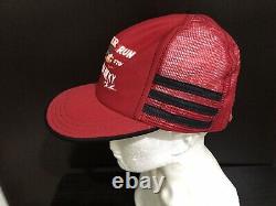 Vintage Trucker Hat Cap USA 3 Stripe Rooster Run General Store Mesh Snapback