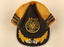Vintage Us United States Army Military Gold Leaf Mesh Trucker Hat Cap Snapback