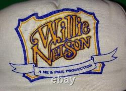 Vintage Willie Nelson Country Chanteur Groupe Snapback Trucker Hat Mesh Cap 1970s