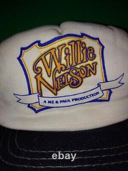 Vintage Willie Nelson Country Chanteur Groupe Snapback Trucker Hat Mesh Cap 1970s