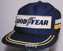 Vintages Années 1980 Goodyear 2 Stripe Snapback Trucker Hat Cap Louisville Fabriqué Aux États-unis