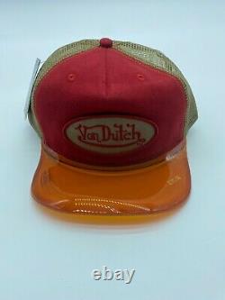 Von Dutch Originals Vintage Rare Logo Clear Mesh Trucker Snapback Hat Clear Cap