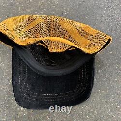 Von Dutch Patch Trucker Mesh Snapback Hat Cap Velvet Noir & Jaune