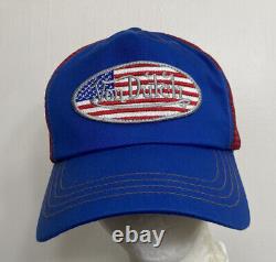 Von Néerlandais American Flag Patch Trucker Mesh Snapback Hat Cap