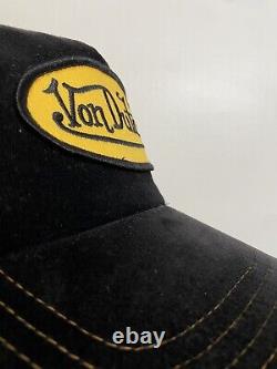 Von Néerlandais Patch Trucker Mesh Snapback Hat Cap Velvet Noir & Jaune