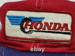 Vtg 70's Honda Mesh Snapback Trucker’s Hat / Cap Motocross Patch