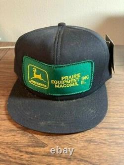 Vtg 80's John Deere Trucker Hat Snapback Big Patch Cap K Produits Nos Avectags
