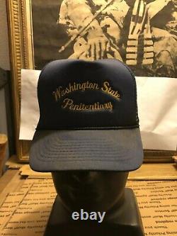 Vtg 80's Washington État Prison Penitentiaire Camionneur Mesh Snapback Cap Hat Rare