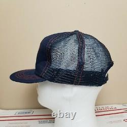 Vtg 80s 90s Levi's Levi Strauss 501 Patch Denim Trucker Hat Cap Snapback Blue