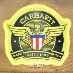 Vtg Carhart Eagle Patch Snapback Chapeau De Camionneur Chapeau En Toile Fabriqué Aux États-unis Depuis 1889