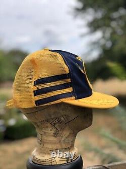 Vtg États-unis Navy Patch 3 Stripe Snapback Hat Cap Camionneur Fabriqué Aux États-unis