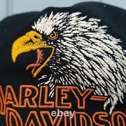 Vtg. FABRIQUÉ AU TEXAS, USA Harley Davidson Screaming Eagle Casquette de camionneur Snapback des années 70