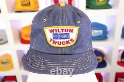 Vtg Ford Wilton Trucks Denim 1980s Trucker Hat/cap Snapback Rare Patch Promo Ltd