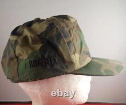 Vtg Gore Tex Camo Mad Hatters Camouflage Snapback Trucker Hat Cap USA 520
