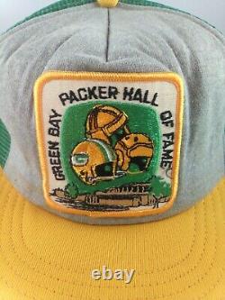 Vtg Green Bay Packers Hall Of Fame 70's Big Patch Cashback Caskback Chapeau Camionneur
