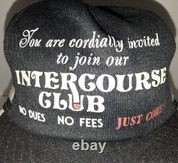 Vtg Intercourse Club Sex 70s 80s USA 3 Bandes Latérales Trucker Hat Cap Snapback Wow