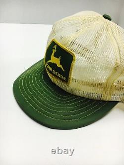 Vtg John Deere 70s 80s USA Louisville Mfg Co Trucker Hat Cap Snapback All Mesh