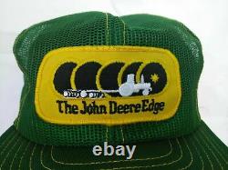 Vtg John Deere Edge Cap Snapback Trucker Chapeau Louisville Mfg Brand USA Farmer K