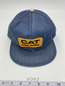 Vtg K-brand Denim Patch Rare Cat Diesel Trucker Hat Cap Snapback