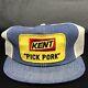 Vtg Kent Pick Pork Feed Grain K-brand Denim Patch Snapback Trucker Cap Hat