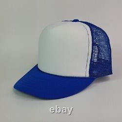 Vtg Lot De 12 Blue Moam Mesh Trucker Hat Blank Snapback Cap Réglable Rétro 80s