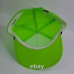 Vtg Lot De 12 Neon Green Trucker Hat Blank Snapback Cap Rétro Réglable 80s
