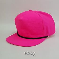 Vtg Lot De 12 Neon Pink Trucker Hat Blank Snapback Ajustable Rope Retro Cap 80s