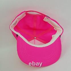 Vtg Lot De 12 Neon Pink Trucker Hat Blank Snapback Ajustable Rope Retro Cap 80s