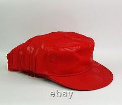 Vtg Lot De 12 Red Swirl Trucker Hat Blank USA Snapback Ajustable Retro Cap 80s