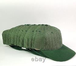 Vtg Lot Of 12 Green Checked Wool Trucker Hat Snapback Ajustable Retro Cap 90s