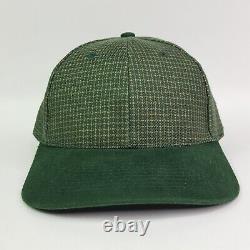 Vtg Lot Of 12 Green Checked Wool Trucker Hat Snapback Ajustable Retro Cap 90s