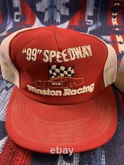 Vtg Nascar Winston Cup Daytona 500 Ensemble De Snapback Hat Cap Racing Trucker 80s