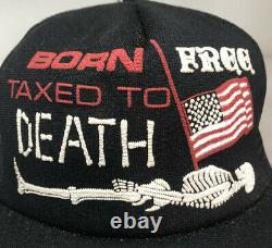 Vtg Né Libre Imposé À Mort Mesh Trucker Hat Snapback USA Flag Patriot Cap