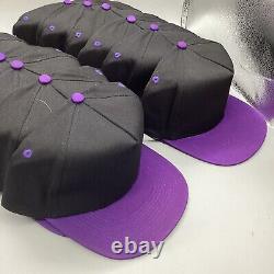 Vtg Nos Blank Kc Hat Lot De 12 Black Purple Snapback Trucker Cap Nouveau