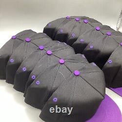 Vtg Nos Blank Kc Hat Lot De 12 Black Purple Snapback Trucker Cap Nouveau