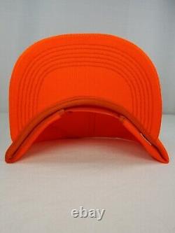 Vtg Peterson Cat Hat Caterpillar Orange Patch Foam Snapback 80s Trucker Cap USA