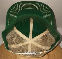 Vtg Powder River 80s USA K-brand K-produits Green White Trucker Hat Cap Snapback