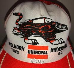 Vtg USA 80s Uniroyal Welborn Tires Anderson Sc Clemson Tigers Chapeau De Camionneur Casquette