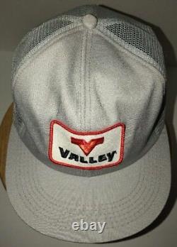 Vtg Valley 80s USA K-produits Chapeau De Camionneur Gris Cap Snapback Feed Seed Ferming