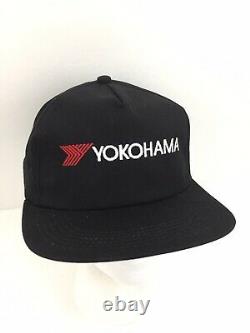 Vtg Yokohama Pneus Hat Racing Logo K-produits USA Snap Back Casquette De Camionneur De Baseball